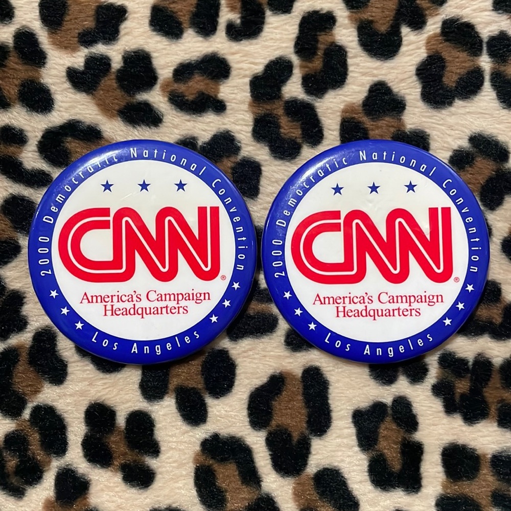 CNN 2000 Democratic National Convention 🇺🇸 Button Pinback Vintage Y2K Politics